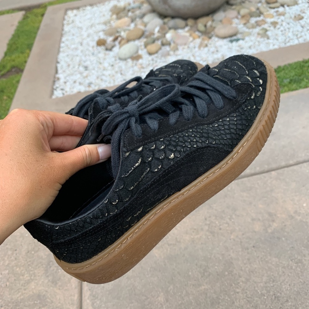 RARE black & gold snakeskin pumas